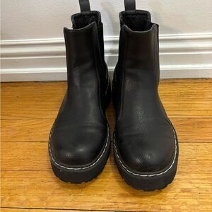 Black Leather Ankle Boots